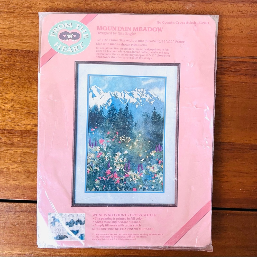Dimensions No Count Cross Stitch Kit 53901 Mountain Meadow 1988 - UNOPENED